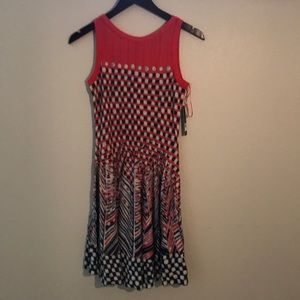 colorful sleeveless knit dress